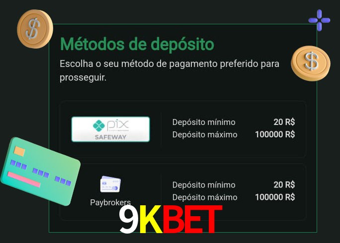 O cassino 9Kbet oferece uma grande variedade de métodos de pagamento